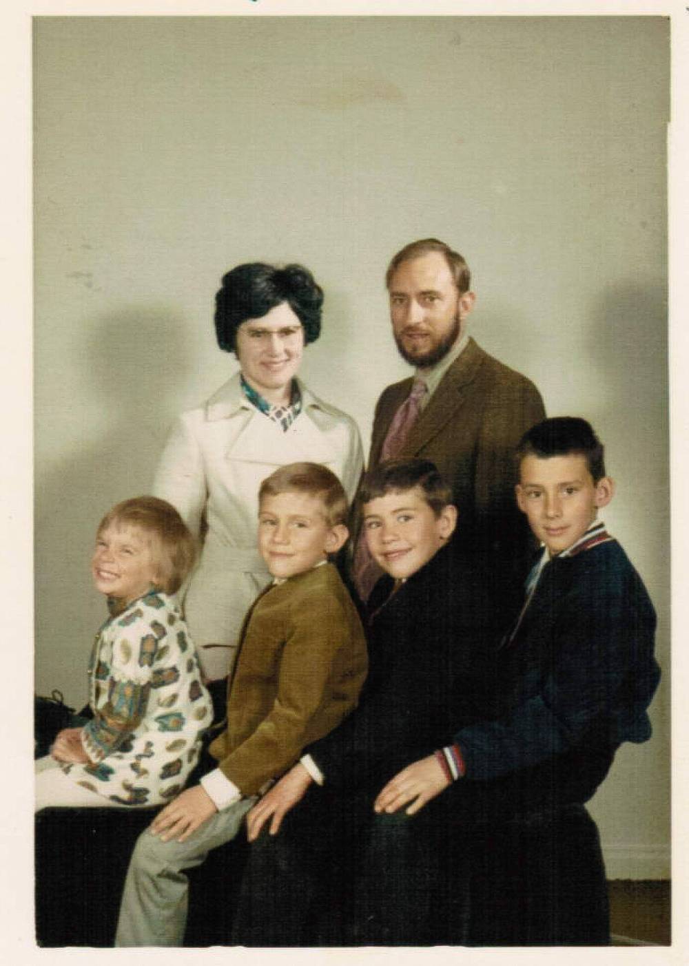 Supplied
In this 1970 family photo, Roy stands behind his four children (front row from left): Jane, Michael, Peter and David.