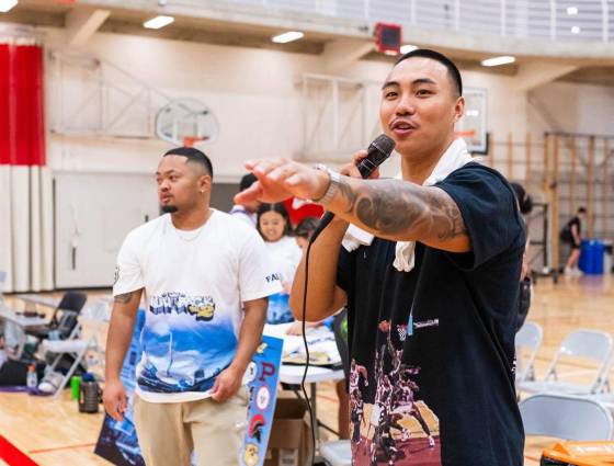 Calvin Diaz (left) and Joseph Medrano, organizers of the third annual Run It Back high school alumni basketball tournament (Supplied)