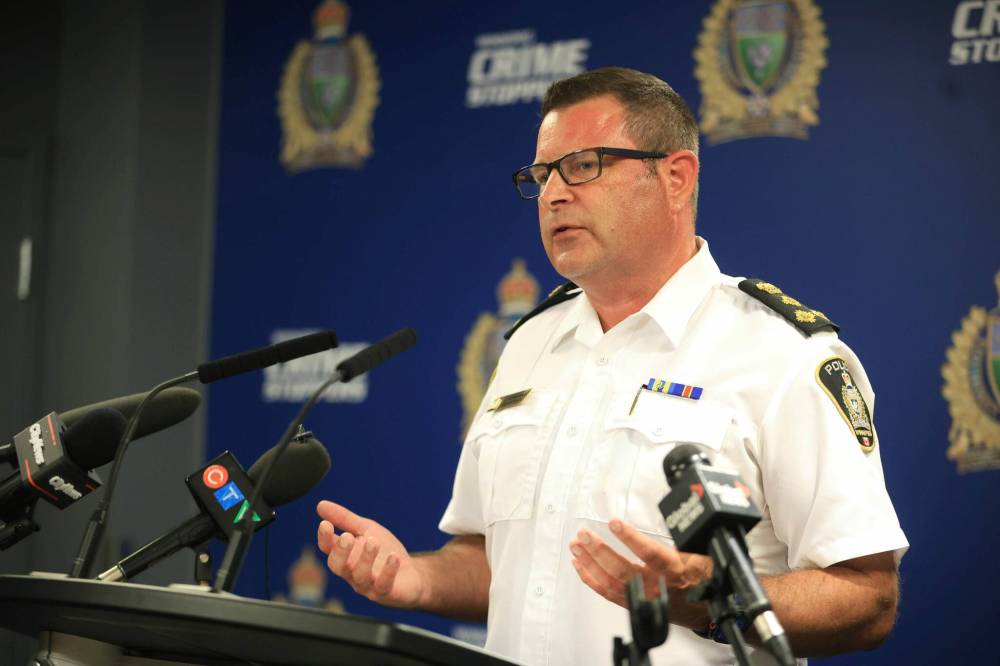 RUTH BONNEVILLE / FREE PRESS FILES
Winnipeg Police Service Chief Gene Bowers announced the new charges against four WPS officers during a news conference last week.