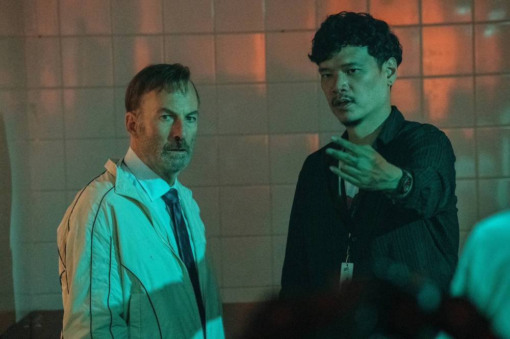 Supplied
Bob Odenkirk (left) and director Timo Tjahjanto on the set of Nobody 2.
