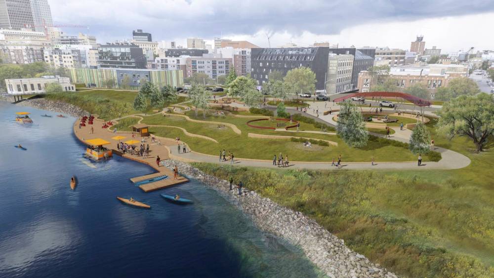 SUPPLIED
A rendering shows how the Alexander Docks site would appear after a redesign expected to cost about $10.8-million. The Forks is leading fundraising for the project.