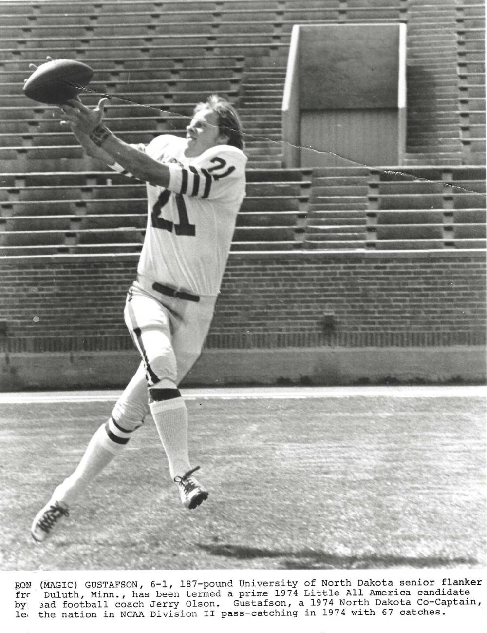 SUPPLIED
Ron Gustafson as an all-American football player at the University of North Dakota.