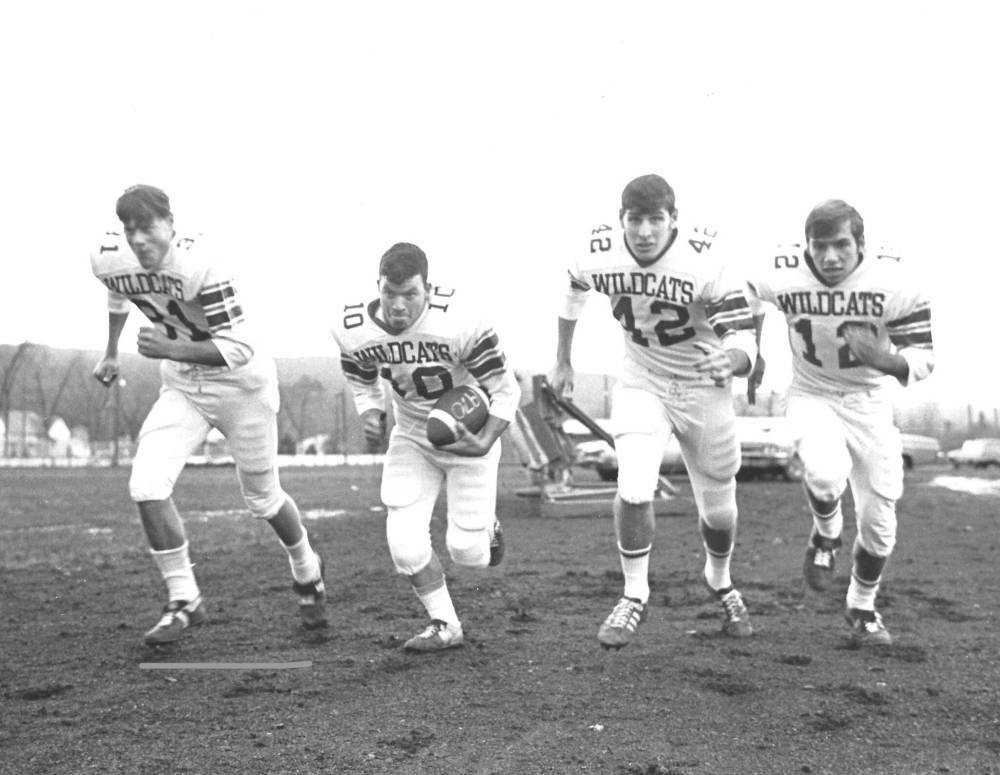 SUPPLIED
High school backfield, with Ron Gustafson on the left.