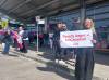 NICOLE BUFFIE / FREE PRESS
                                Air Canada flight attendant Shannon Marion and 35 of her colleagues rallied outside the Air Canada departures gate at James Richardson International Airport, calling for fair wages Saturday morning.
