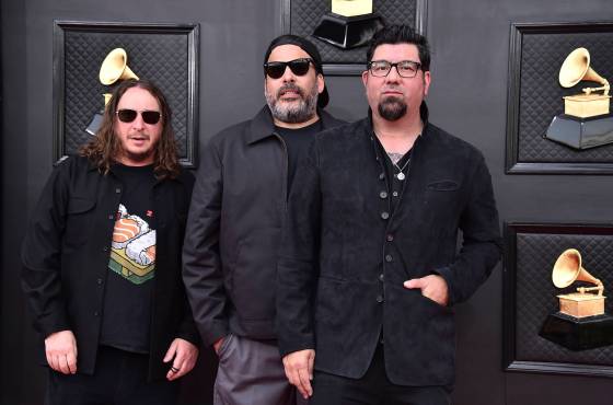 From left: Abe Cunningham, Frank Delgado and Chino Moreno of Deftones (Jordan Strauss / Invision files)