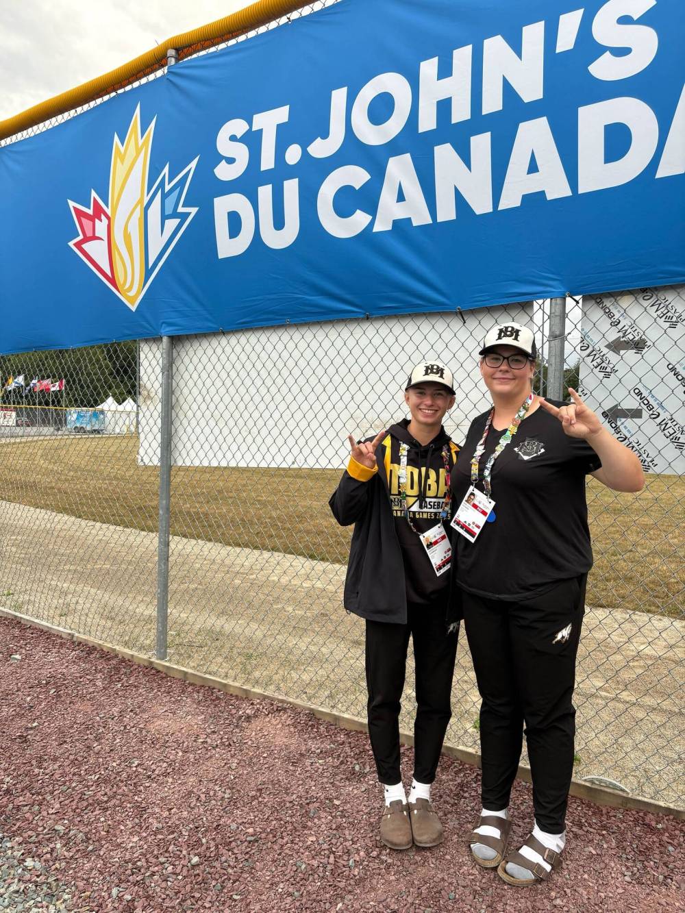 Supplied
Kirsten Giesbrecht (left) and Mya Richard of Team Manitoba’s female baseball team. It’s ‘awesome’ to play on a female baseball team says Richard, who hails from Elie.