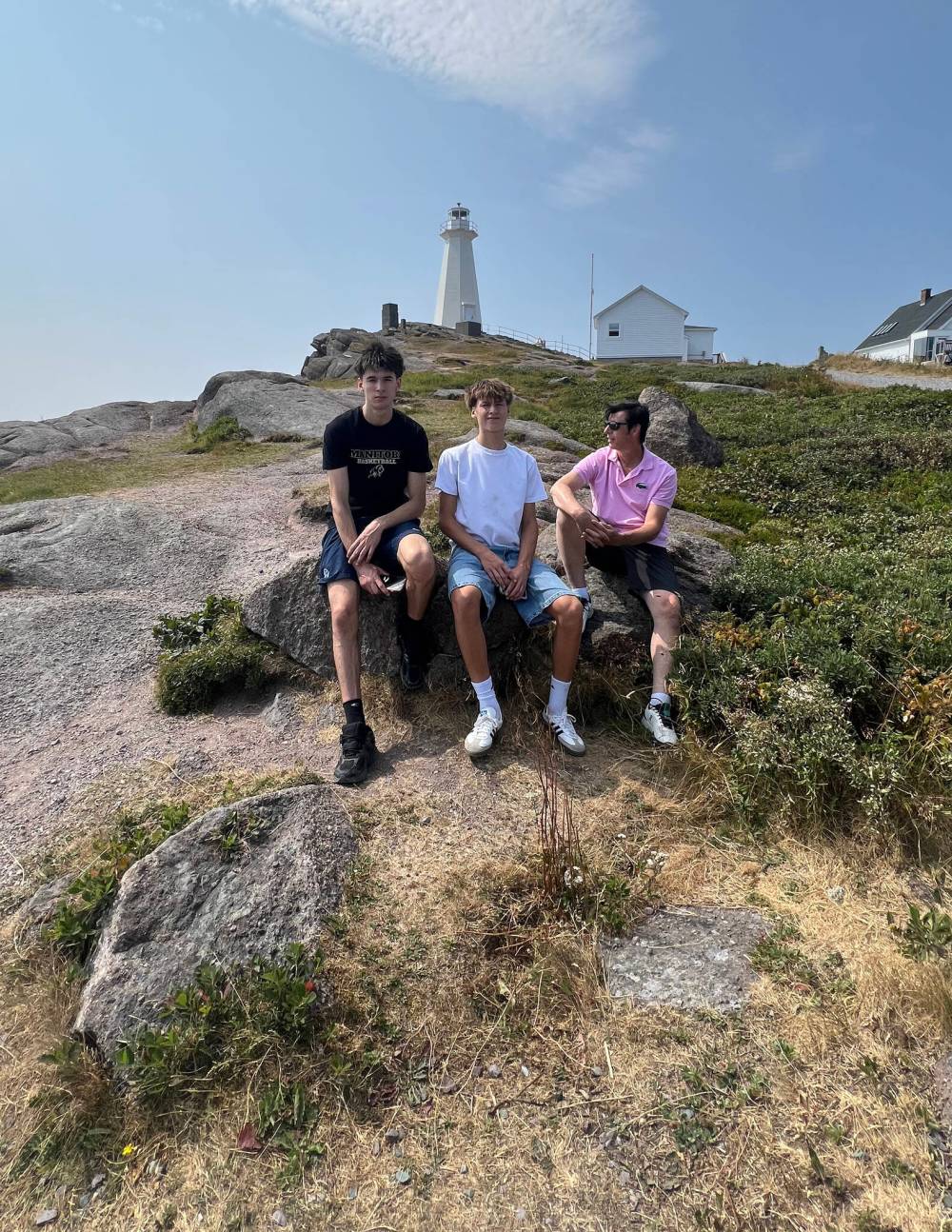 SUPPLIED
Left to right Bruno Van Bewer, brother Ludo Van Bewer, and father Tim Van Bewer at cape spear lighthouse, the most easterly point in North America. Some members of the Van Bewer family were stranded in Newfoundland after the Air Canada flight attendants’ short, but extremely disruptive strike, caused their flight to be cancelled.