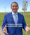 FACEBOOK
                                Premier Wab Kinew announced in a social-media video posted Thursday that a stretch of Highway 2 from Souris to Deleau ‘is gonna get fixed thanks to our’ (NDP) candidate.