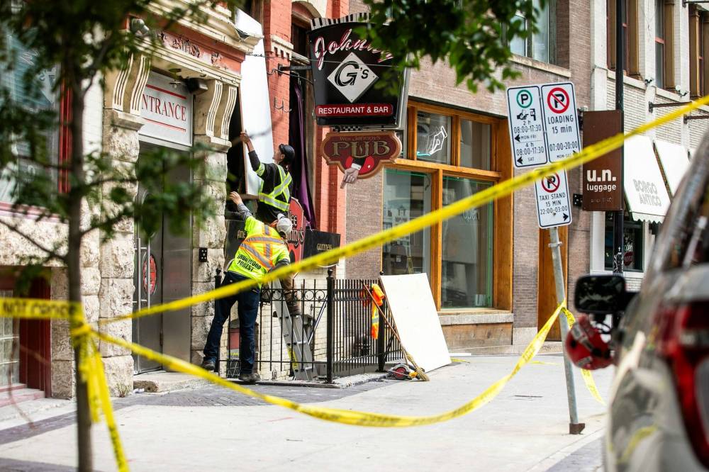 MIKAELA MACKENZIE / FREE PRESS FILES
A fire at Johnny G’s restaurant on McDermot Avenue has been declared an arson by investigators.
