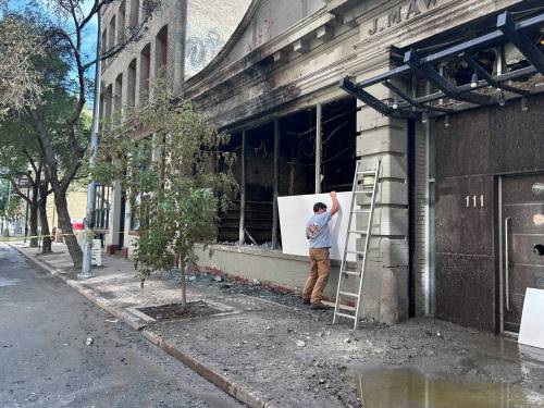 NICOLE BUFFIE / FREE PRESS
                                The Exchange Event Centre, 291 Bannatyne Ave., is the latest downtown building to be hit by fire.