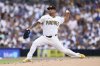 San Diego Padres starting pitcher Nestor Cortes works against the Los Angeles Dodgers in the second inning of a baseball game Saturday, Aug. 23, 2025, in San Diego. (AP Photo/Derrick Tuskan)