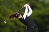 Brooke Henderson of Smiths Falls, Ont., hits from the fourth tee during the first round of the Mizuho Americas Open golf tournament, Thursday, May 8, 2025, in Jersey City, N.J. (AP Photo/Seth Wenig)