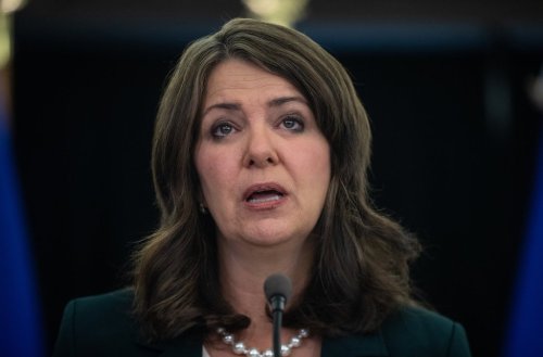 Alberta Premier Danielle Smith speaks at a press conference in Edmonton on Oct. 31, 2024.THE CANADIAN PRESS/Jason Franson