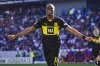 FILE - Dortmund's Carney Chukwuemeka celebrates after scoring during the German Bundesliga soccer match between SC Freiburg and Borussia Dortmund, at the Europa-Park Stadium in Freiburg im Breisgau, Germany, Saturday, April 5, 2025. (Tom Weller/dpa via AP, File)