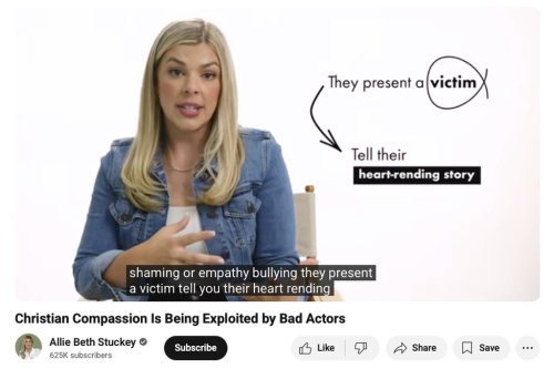 In this image from a YouTube video posted on Oct. 15, 2024, Allie Beth Stuckey speaks about issues from her book, 