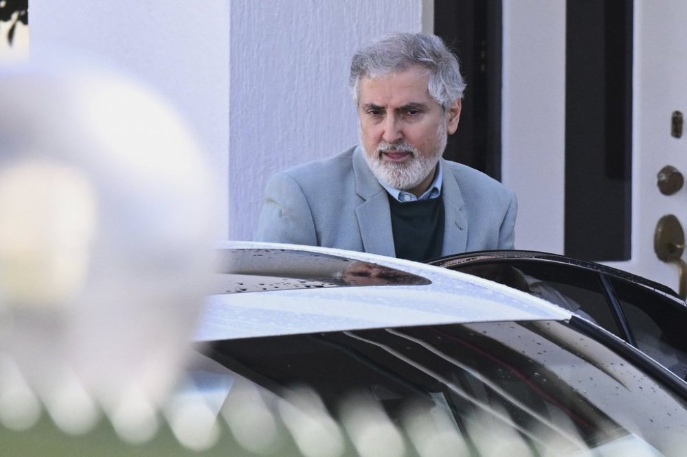Iranian ambassador to Australia Ahmad Sadeghi leaves the Embassy of the Islamic Republic of Iran in Canberra, Australia, Wednesday, Aug. 27, 2025. (Lukas Coch/AAP Image via AP)