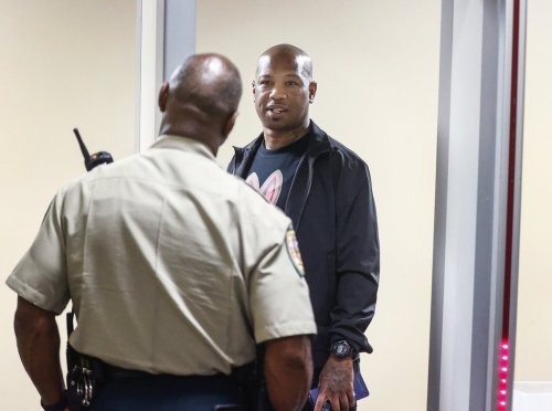 FILE - Defendant Hernandez Govan tries to enter court during the murder trial of rapper Young Dolph in Memphis, Tenn., Sept. 23, 2024. (Mark Weber/Daily Memphian via AP, Pool, File)