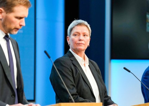FILE - Head of the Police Security Service Beate Gangas during a press conference on threat and risk assessments in Norway, in Oslo, Monday, Feb. 13, 2023. (Fredrik Varfjell/NTB Scanpix via AP, file)