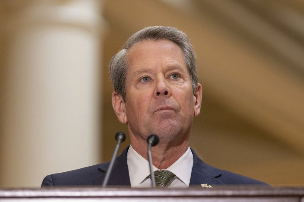 Gov. Brian Kemp speaks before signing the budget bill at the Capitol in Atlanta on Crossover Day, Thursday, March 6, 2025. (Arvin Temkar /Atlanta Journal-Constitution via AP, File)