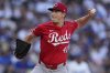 Cincinnati Reds starting pitcher Nick Lodolo works against a Los Angeles Dodgers batter during the first inning of a baseball game Wednesday, Aug. 27, 2025, in Los Angeles. (AP Photo/Mark J. Terrill)