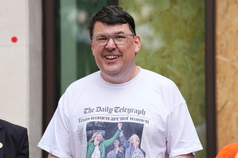 This May 12, 2025 photo shows Graham Linehan in London. (Lucy North/PA via AP)