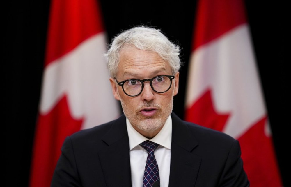 Privacy Commissioner of Canada Philippe Dufresne holds a press conference at the National Press Theatre in Ottawa on Tuesday, June 17, 2025. THE CANADIAN PRESS/Sean Kilpatrick