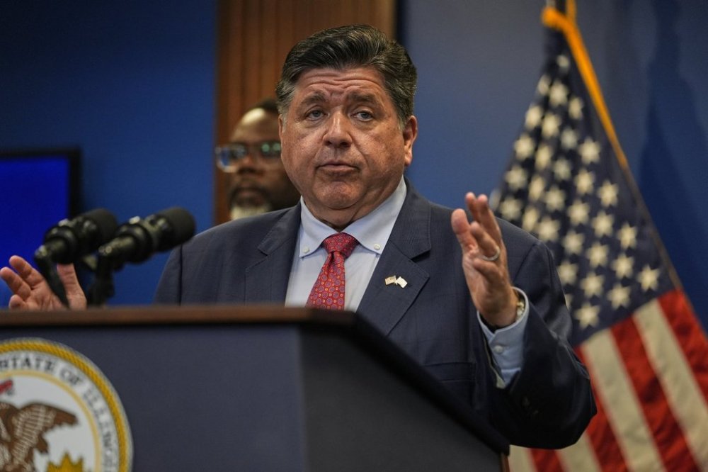 Illinois Gov. JB Pritzker speaks during a press conference Tuesday, Sept. 2, 2025, in Chicago. (AP Photo/Kiichiro Sato)