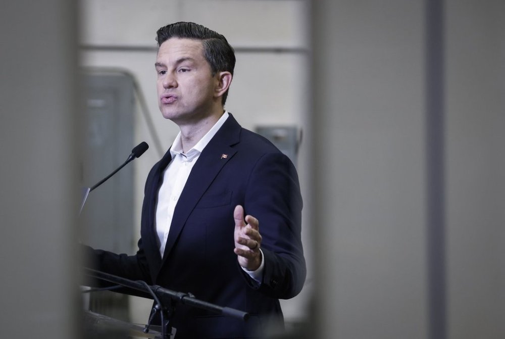 Conservative Leader Pierre Poilievre speaks at a news conference in Calgary, on Thursday, Aug. 7, 2025. THE CANADIAN PRESS/Jeff McIntosh