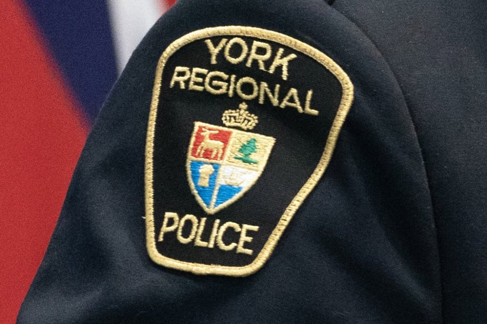 A York Regional Police patch is shown in Aurora, Ont. on Dec. 19, 2022. THE CANADIAN PRESS/Arlyn McAdorey