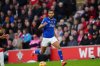 FILE - Everton's Dominic Calvert-Lewin runs with the ball during the English Premier League soccer match between Southampton and Everton, at the St Marys Stadium in Southampton, Saturday, Nov 2, 2024. (AP Photo/Dave Shopland, file)