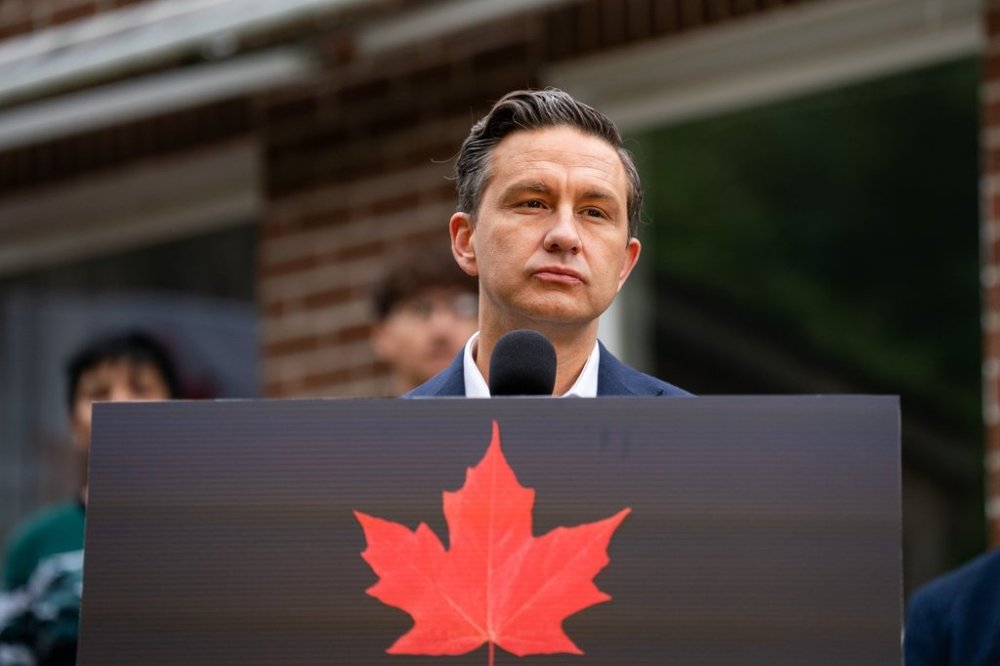 Conservative Party Leader Pierre Poilievre speaks to the media during an announcement in Brampton, Ont., on Friday, Aug. 29, 2025. THE CANADIAN PRESS/Arlyn McAdorey