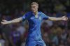 Chelsea's Cole Palmer reacts during the Premier League soccer match between Chelsea and Crystal Palace in London, Sunday, Aug. 17, 2025. (AP Photo/Dave Shopland)
