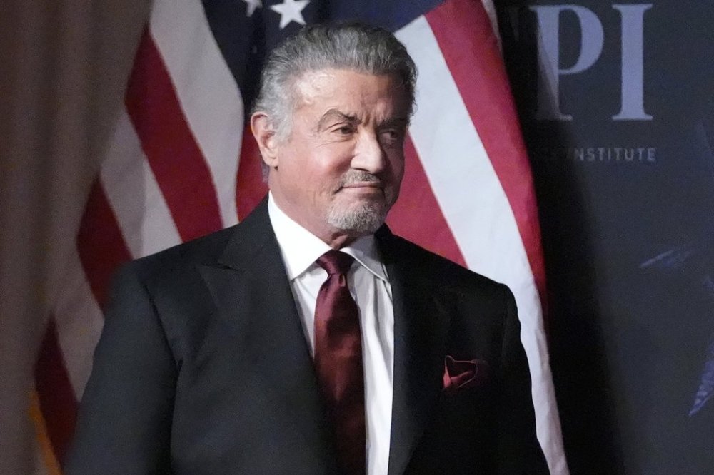 FILE - Actor Sylvester Stallone appears during an America First Policy Institute gala on Nov. 14, 2024, in Palm Beach, Fla. (AP Photo/Alex Brandon, File)