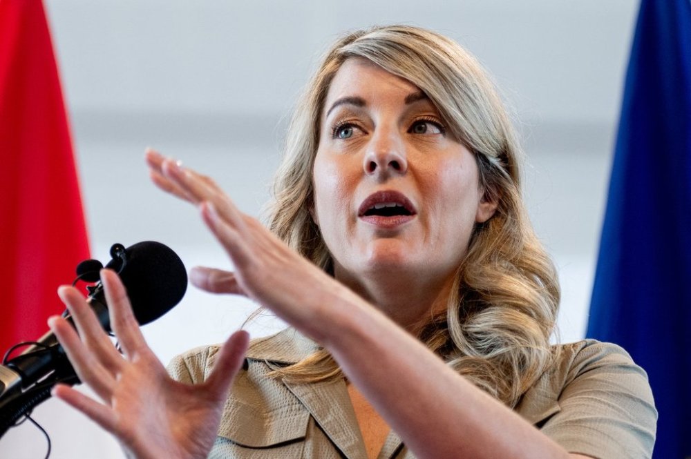 Minister of Industry and Minister responsible for Canada Economic Development for Quebec Regions Melanie Joly and European Union Executive Vice-President for Prosperity and Industrial Strategy Stéphane Séjourné, not pictured, take part in a joint press conference in Ottawa, on Friday, July 11, 2025. THE CANADIAN PRESS/Spencer Colby