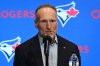 Toronto Blue Jays president and CEO Mark Shapiro participates in a press conference at Rogers Centre on Monday, April 14, 2025. THE CANADIAN PRESS/Jon Blacker