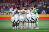 Vancouver Whitecaps players gather on the field before playing Valour FC during a Canadian Championship quarterfinal soccer match, in Vancouver, B.C., Wednesday, July 9, 2025. THE CANADIAN PRESS/Darryl Dyck