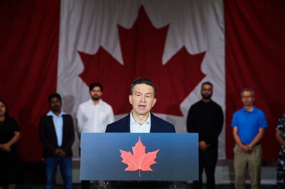 Conservative Leader Pierre Poilievre speaks at a press conference in Mississauga, Ont., on Wednesday, Sept. 3, 2025. THE CANADIAN PRESS/Sammy Kogan