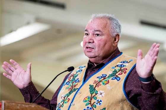 Manitoba Metis Federation president David Chartrand speaks during a press conference ahead of the planned Bill C-5 Summit in Ottawa, on Wednesday, Aug. 6, 2025. (Spencer Colby/The Canadian Press files)