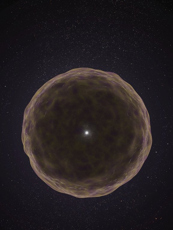 This illustration provided by W.M. Keck Observatory depicts the insides of an exploding star. (Adam Makarenko/W. M. Keck Observatory via AP)