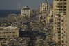 A makeshift tent camp for displaced Palestinians stretches across an area near the Gaza City port, Monday, Sept. 1, 2025. (AP Photo/Jehad Alshrafi)