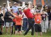 Spain's Miguel Angel Jimenez hits a tee shot on the first hole during the PGA Tour Champions golf event in Calgary, Alta., Saturday, Aug. 16, 2025. THE CANADIAN PRESS/Jeff McIntosh