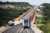 A Maya Train car arrives at a station in Campeche, Mexico, Thursday, Aug. 14, 2025. (AP Photo/Martin Zetina)