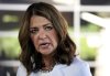 Alberta Premier Danielle Smith speaks to the media during the meeting of Canada’s premiers at Deerhurst Resort in Huntsville, Ont., on Monday, July 21, 2025. THE CANADIAN PRESS/Nathan Denette