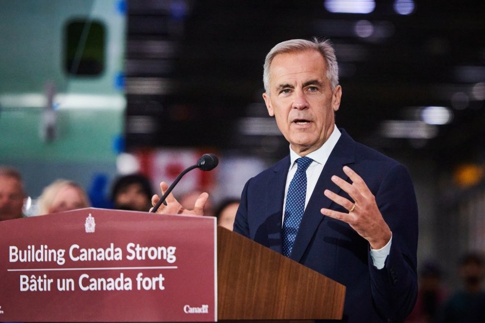 Prime Minister Mark Carney speaks at a press conference in Mississauga, Ont., on Friday, Sept. 5, 2025. THE CANADIAN PRESS/Sammy Kogan