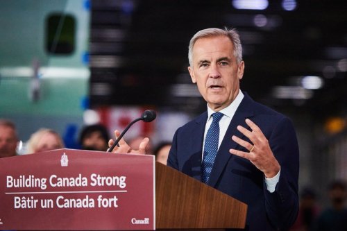 Prime Minister Mark Carney speaks at a press conference in Mississauga, Ont., on Friday, Sept. 5, 2025. THE CANADIAN PRESS/Sammy Kogan