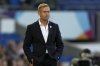 FILE - Norway manager Martin Sjogren stands by the touchline during the Women Euro 2022 Group A soccer match between Austria and Norway at Brighton & Hove Community Stadium in Brighton, England, July 15, 2022. (AP Photo/Alessandra Tarantino, File)