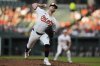 Baltimore Orioles starting pitcher Kyle Bradish delivers during the second inning of a baseball game against the Boston Red Sox, Tuesday, Aug. 26, 2025, in Baltimore. (AP Photo/Stephanie Scarbrough)