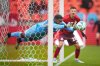 Toronto FC goalkeeper Sean Johnson (1) blocks a shot during second half MLS soccer action against the Vancouver Whitecaps, in Toronto on Saturday, March 29, 2025. THE CANADIAN PRESS/Arlyn McAdorey