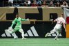 Atlanta United goalkeeper Jayden Hibbert plays the ball during an MLS soccer match against Toronto FC at Mercedes-Benz Stadium in Atlanta, Ga., on Sunday, Aug. 24, 2025. THE CANADIAN PRESS/Handout - Atlanta United, Mitch Martin
