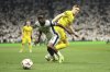 FILE - Tottenham's Yves Bissouma, front, and Glimt's Jens Petter Hauge compete for the ball during the Europa League semifinal first leg soccer match between Tottenham Hotspur and Bodo/Glimt at the White Hart Lane stadium in London, Thursday, May 1, 2025. (AP Photo/Ian Walton, file)